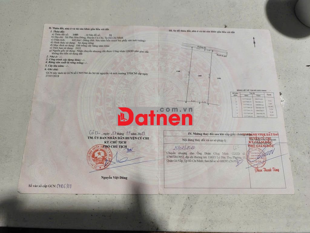 Bán đất 640m2 sổ riêng tại tỉnh lộ 15, củ chị