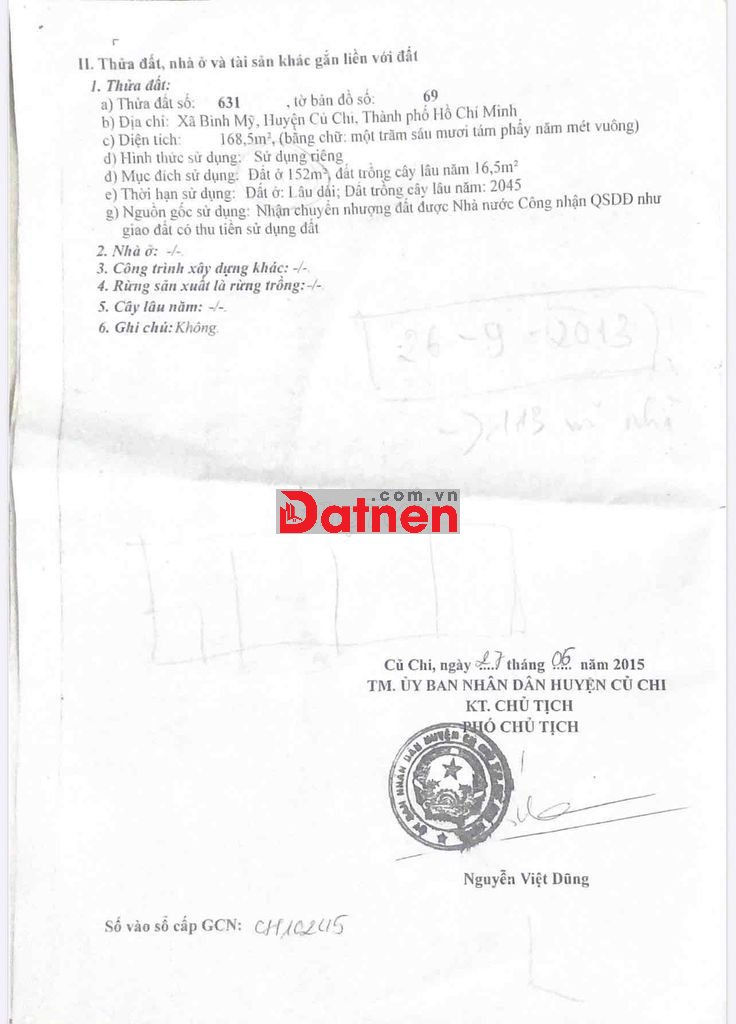 cần bán gấp lô đất gần cầu rạch tra ngang 8 dài 21 có 152m2 thổ cư