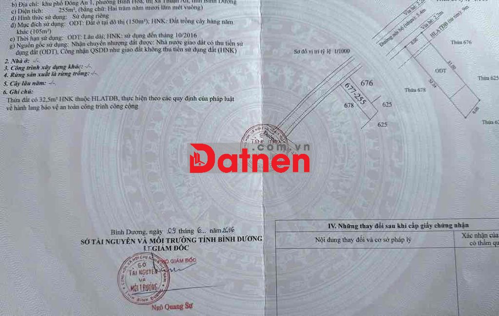 ĐẤT MẶT TIỀN ĐẸP BÌNH HÒA DT 260M CÁCH TL43 CHỈ 20M KINH DOANH