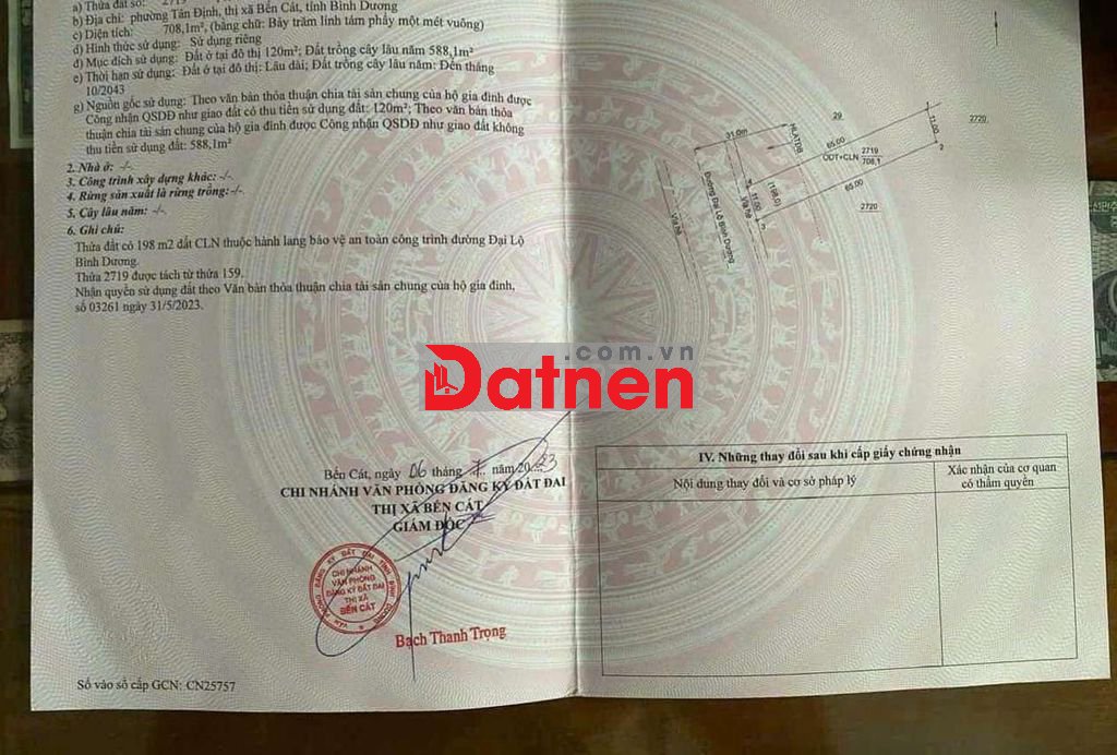 Đất bán mặt tiền quốc lộ 13 bến cát _ bình dương