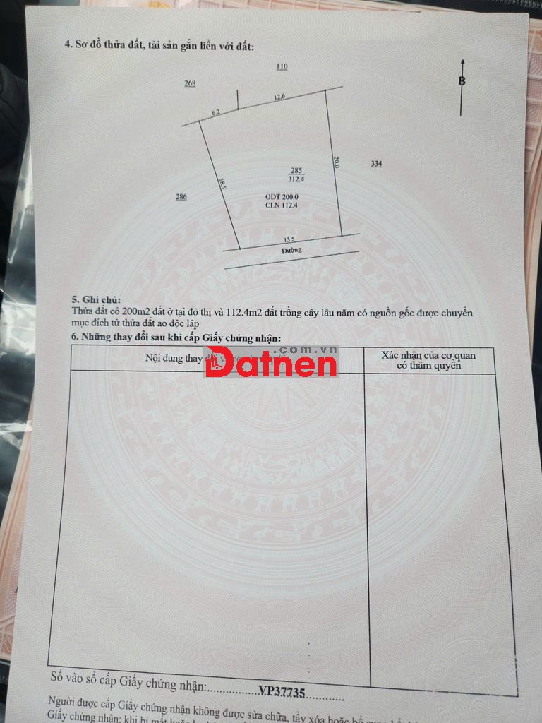 Bán 312,5 m2 Đất Chính Chủ tại An Duyên, Đại An, Nam Định