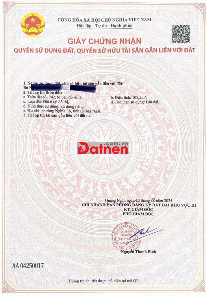 Đất Nền Đường Huỳnh Thúc Kháng