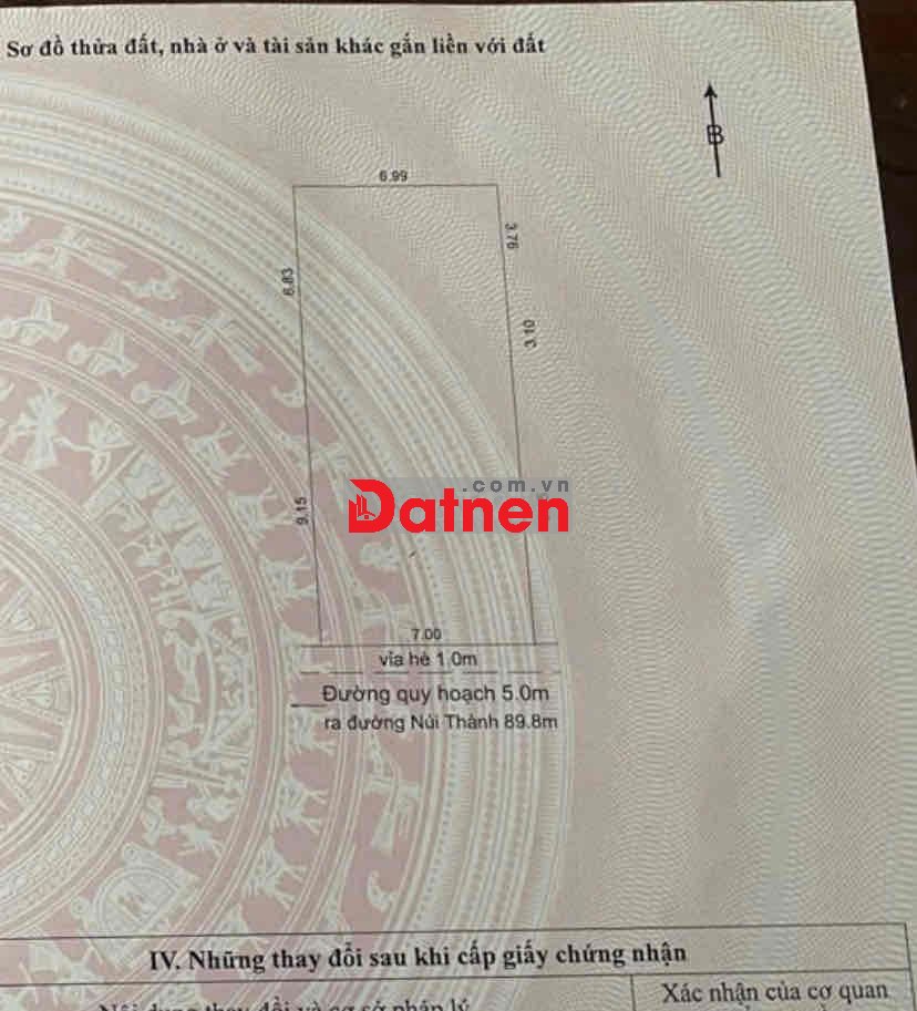 Bán đất đường quy hoạch 5m núi thành