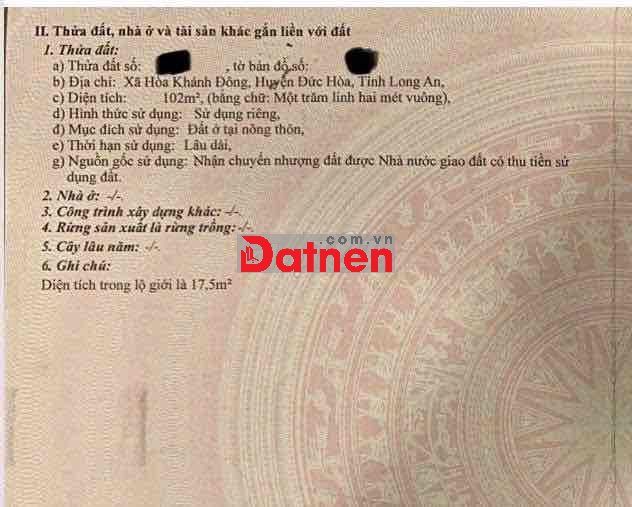 Bán 102 đất Hoà Khánh Đông, gần Bàu Sen