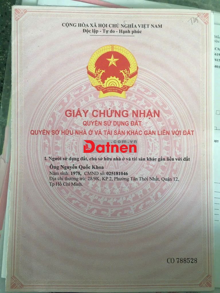 Lô đất khu Tân Phú Trung, 162m2 thổ cư, 2.5 tỷ