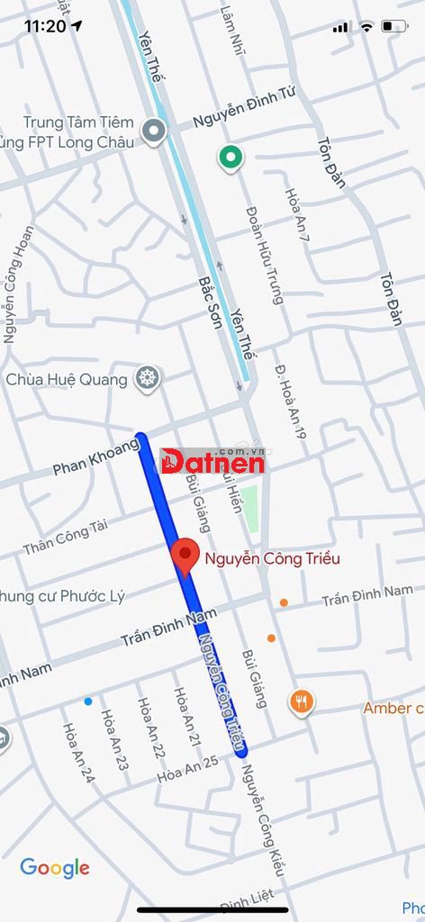 Bán đất MT đường Nguyễn Công Triều, gần công viên Bắc Sơn, 5 tỷ 650 tl
