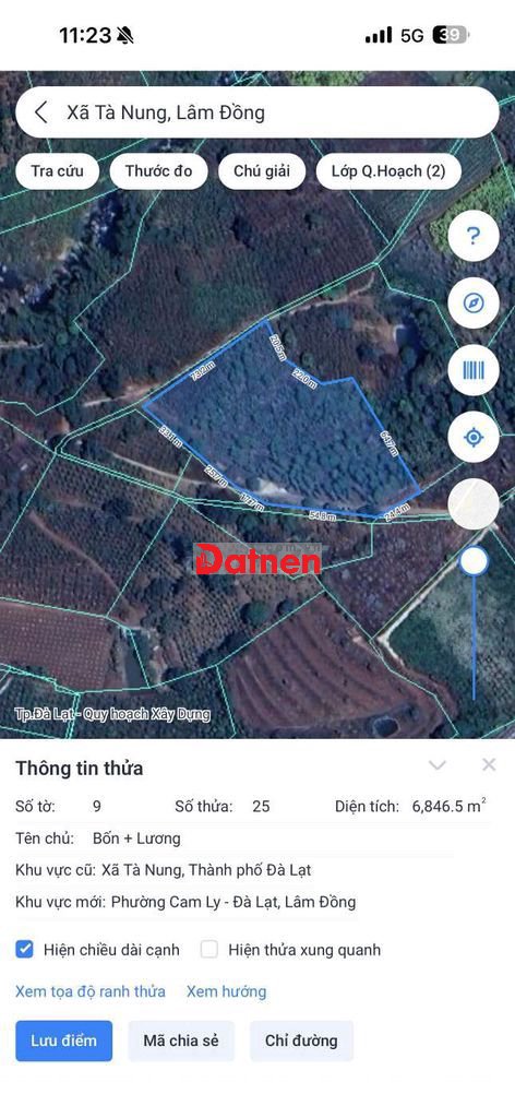 Chính chủ, đất vườn ,Cam Ly,Tp Đà Lạt.