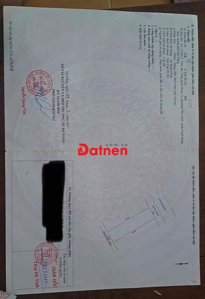 đất đường đại an 1 đối diện công viên hiện hữu bá tùng 1