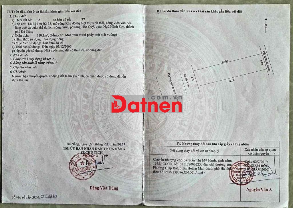 Bán đất đường Trung Hoà 1 B2.33 đường 7,5m Hoà Quý Đà Nẵng giá rẻ