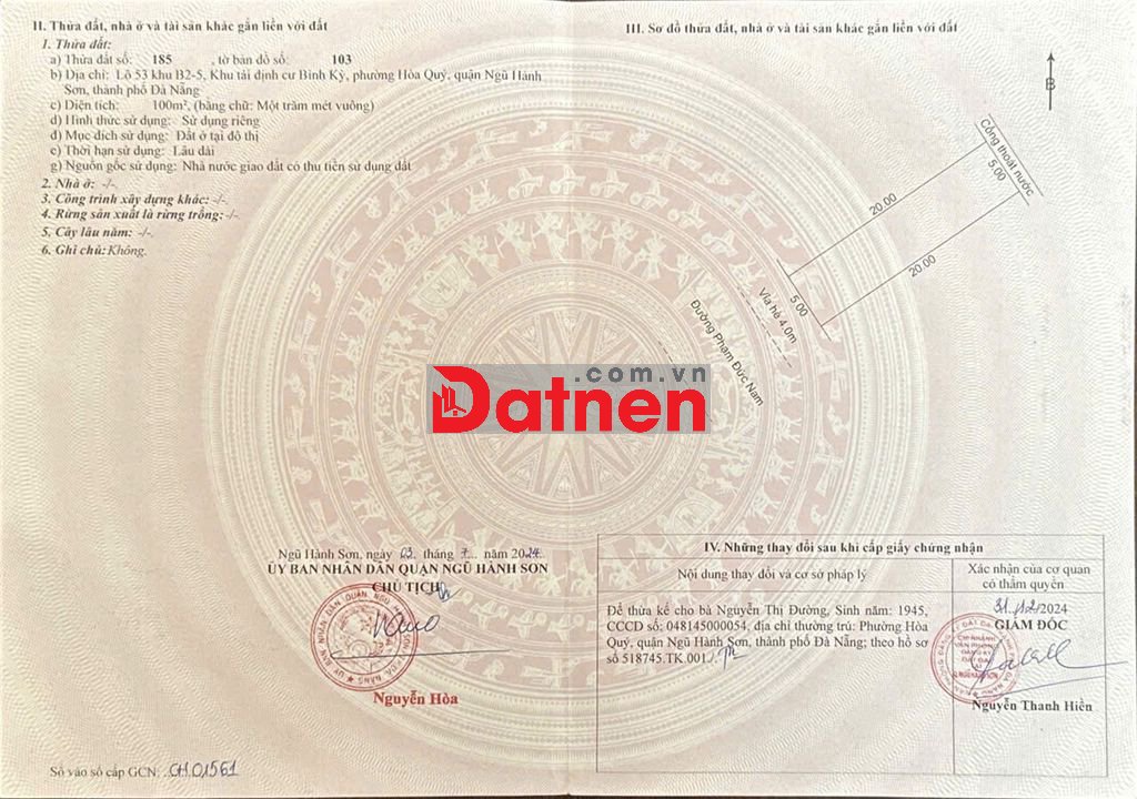 Đất đường 7.5 thông dài Phạm Nhất Nam gần Võ Chí Công