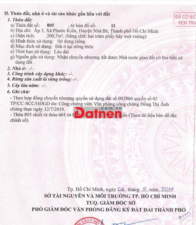 Ngân hàng thanh lý đất Mặt tiền Đ Đào Sư Tích-Phước Kiển-Nhà Bè giá rẻ