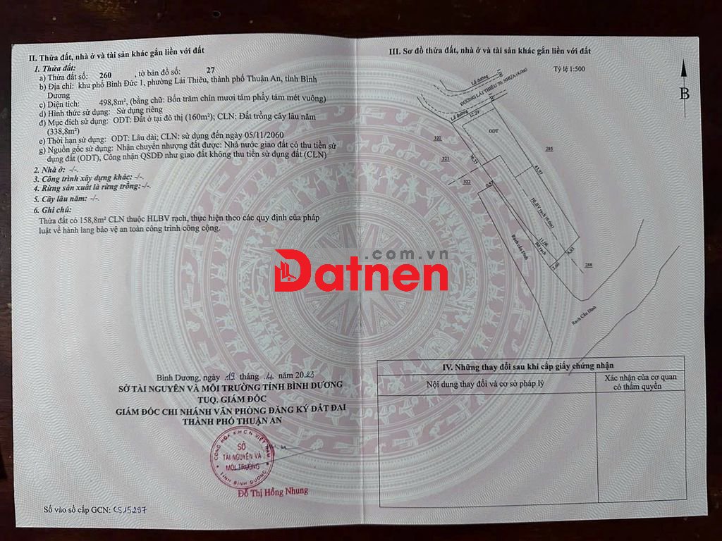 CẦN BÁN ĐẤT LÁI THIÊU – DIỆN TÍCH LỚN, VỊ TRÍ ĐẸP GẦN SÔNG SÀI GÒN