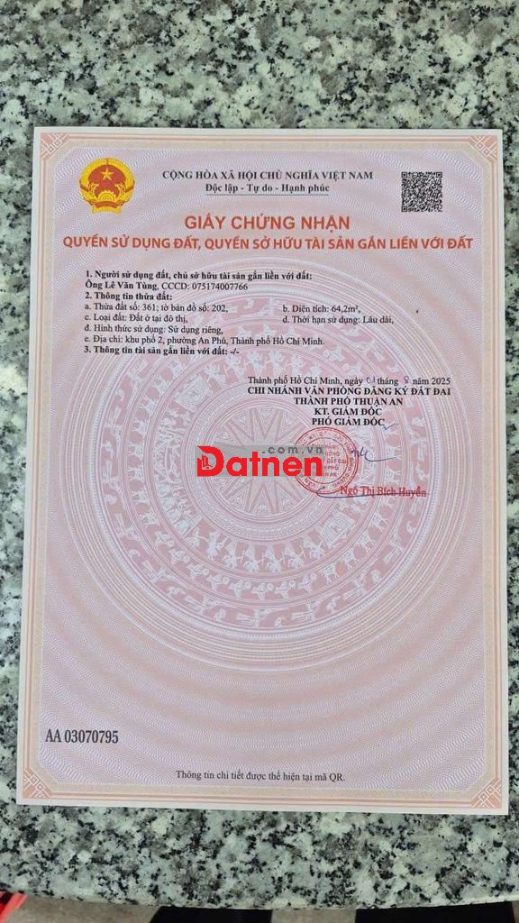 Bán đất mặt tiền an phú 36 sát vách cổng kcn vsip1