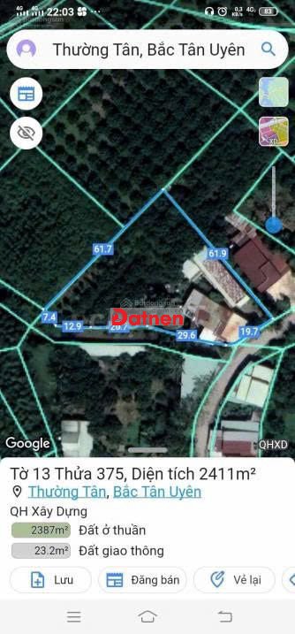 Bán đất tại Bắc Tân Uyên, cách trục đường chính DT742 200m, 2411 m2