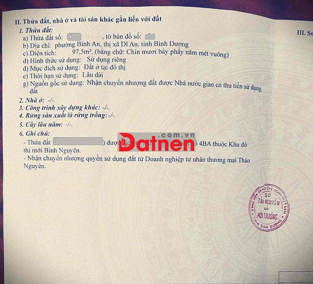 Đất nền KDT Bình Nguyên 97m2 đối diện biệt thự, hướng Nam giá gốc CDT