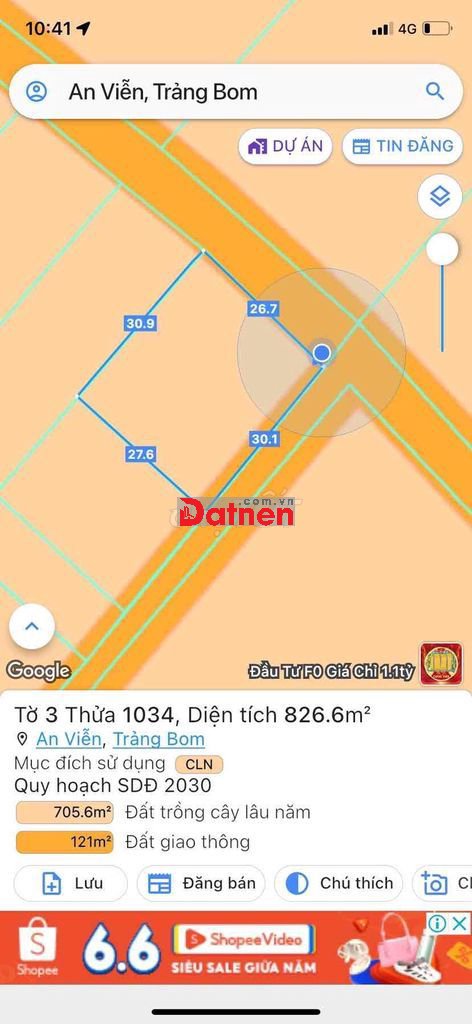 2 mặt tiền đất An Viễn Trảng Bom