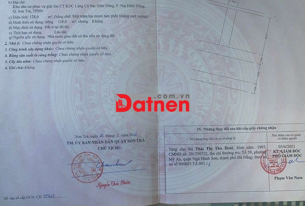 Cần bán lô đất ven sông hàn sơn trà