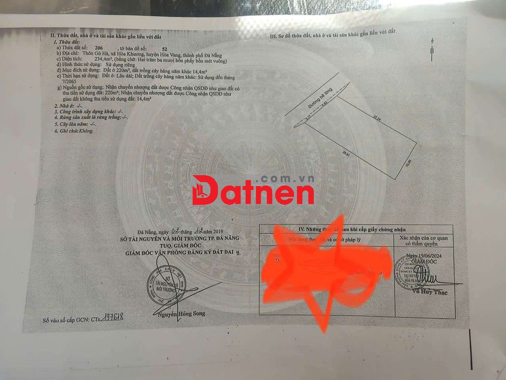 Chính chủ Cần bán lô đất ở hoà khương thông Nam kỳ khởi Nghĩa