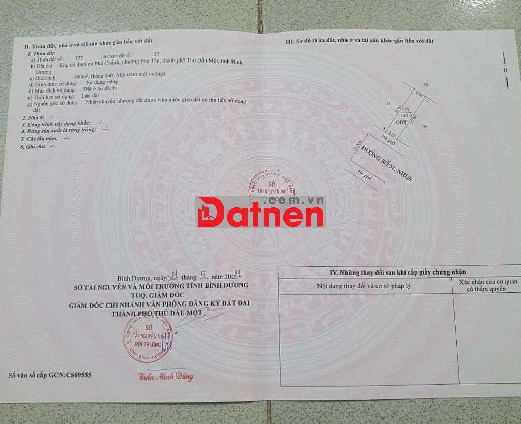 CHÍNH CHỦ BÁN 2 LÔ ĐẤT ĐƯỜNG 51 P BÌNH DƯƠNG TP HỒ CHÍ MINH