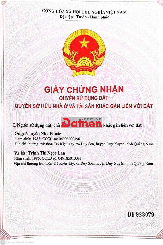 CHÍNH CHỦ CẦN TIỀN BÁN GẤP LÔ ĐẤT 2 MẶT TIỀN