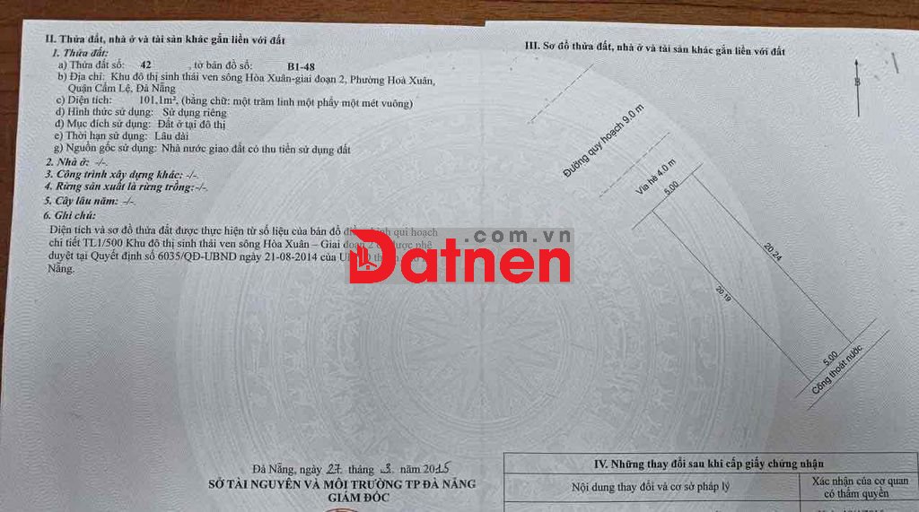 Đất mặt tiền 29/3 vị trí đẹp, tiềm năng