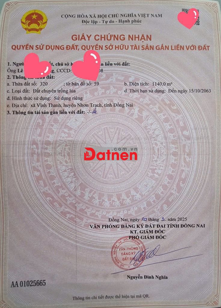 👉 1140m² đất vườn giá rẻ – sổ riêng – chỉ 1,25 tỷ