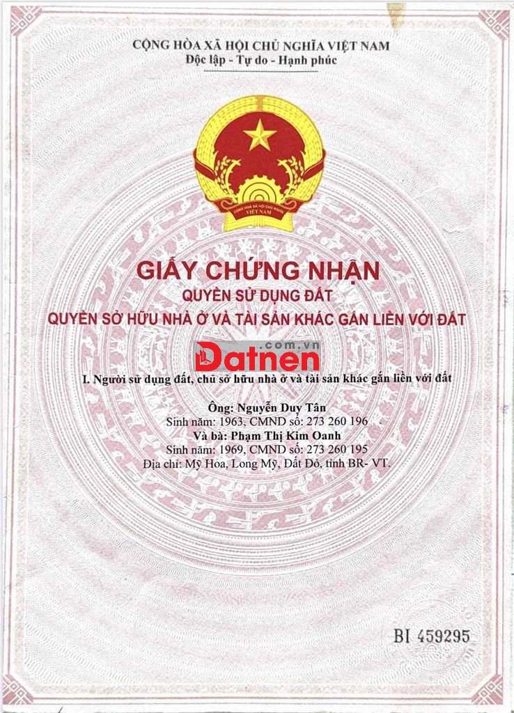 Chính chủ cần bán đất ở gần ngã 3 Mỹ Xuân, khu dân cư sầm uất