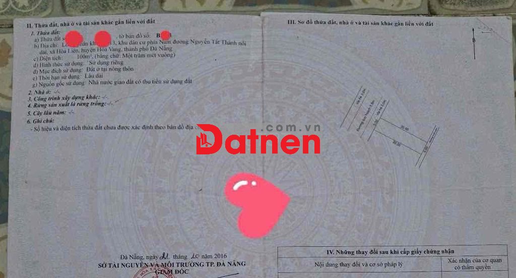 Chào bán lô đất đẹp đường Đào Ngọc Chua song song Nguyễn Tất Thành