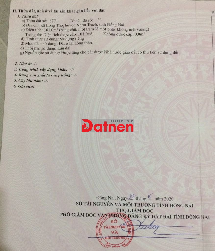 Đất thổ cư Long Thọ