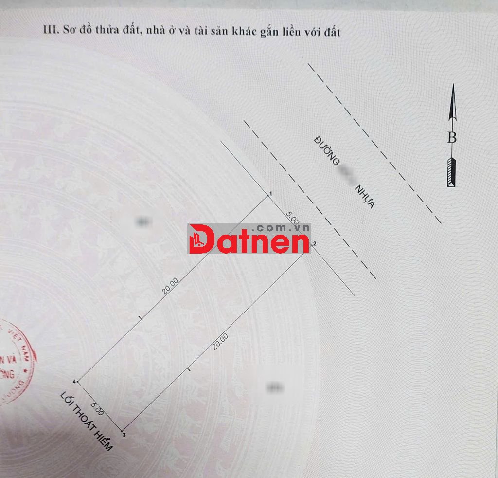 BÁN LÔ ĐẤT VÀNG 100m2 (5x20) TÂN LẬP - ĐÔNG HÒA - DĨ AN