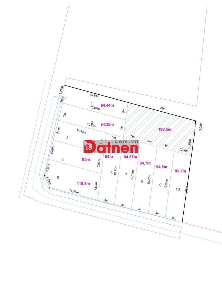 Đất 5 x 19,50m (95m2 Full thổ cư) hẻm ôtô tránh đường Trương Thị Như