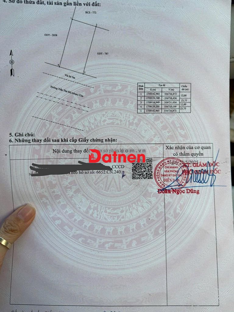 Mặt tiền Trần thủ độ ( gần cụm công ngiệp An Lưu)