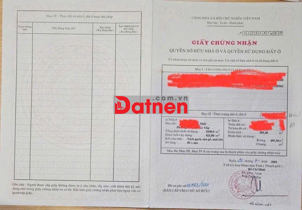 GIẢM 10 TỈ BÁN GẤP LÔ ĐẤT 500M2 ĐƯỜNG THỐNG NHẤT, GÒ VẤP