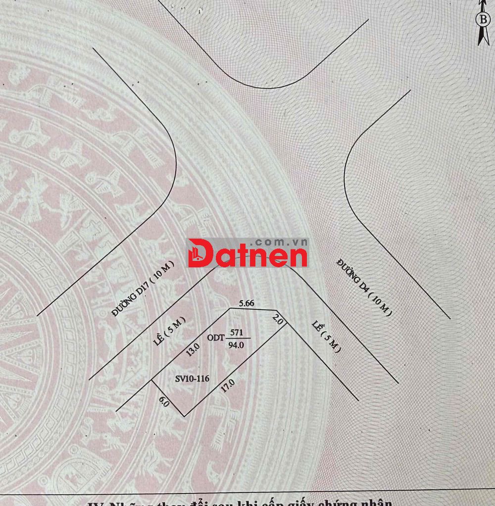 Bán nền góc 2 mặt tiền D17 kdc Hồng Loan