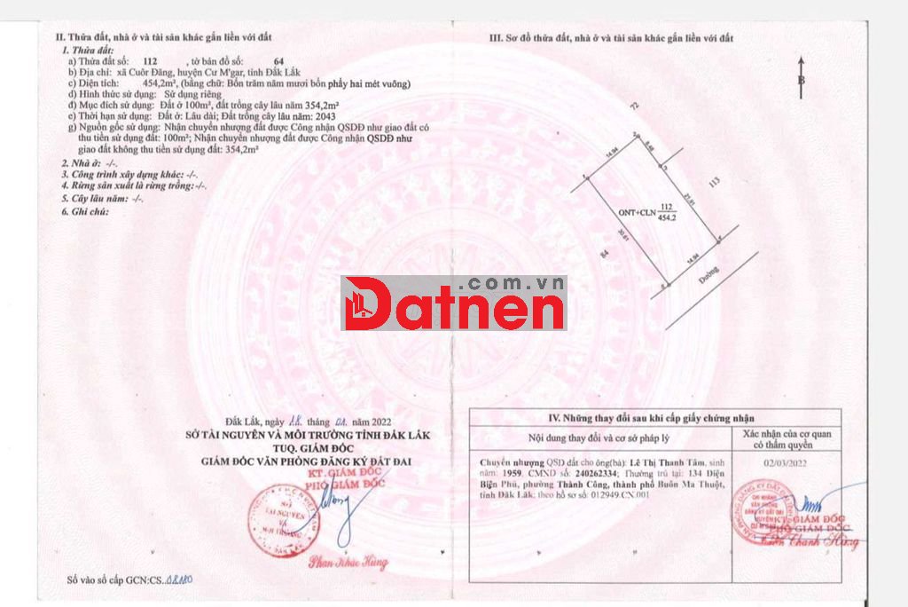 BÁN ĐẤT THỔ CƯ - TRUNG TÂM XÃ CUÔR ĐĂNG GẦN KCN PHÚ XUÂN