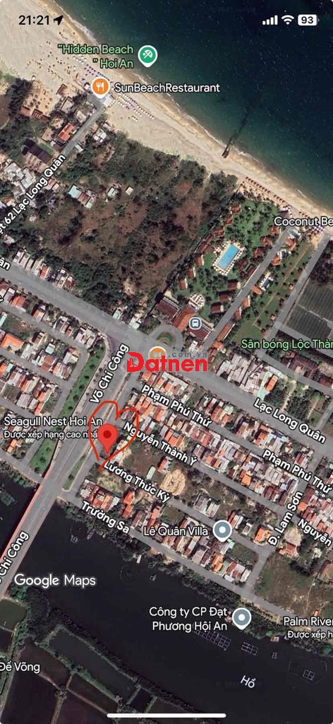 Bán đất 2 mặt tiền 328m2 Đường Lương Thúc Kỳ ngay biển Cửa đại Hội An