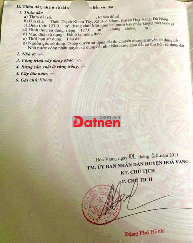 Đất thạch nham tây xã hòa nhơn, view cánh đồng 117m2, gần trường sơn