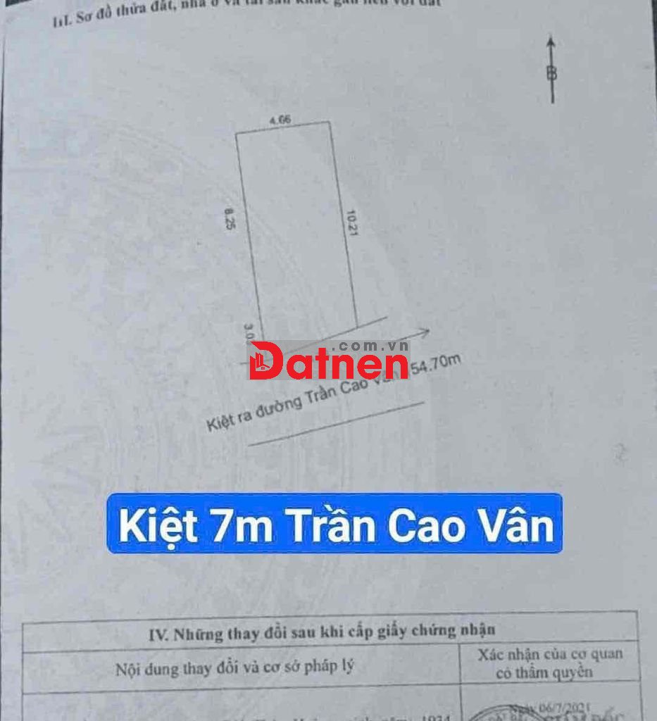 🔥Đất kiệt oto Trần Cao Vân . Dt 50m2 ngang 4m7 . Zá 4.350