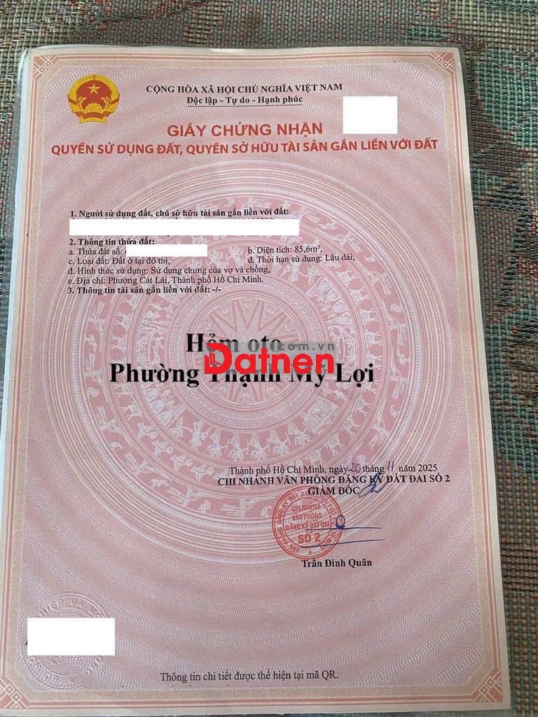 Chính chủ bán lô đất mặt tiền 4.5 mét hẻm oto Thạnh Mỹ Lợi