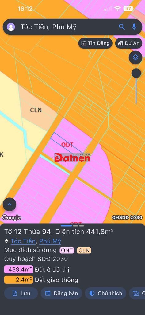 Lô đất 2 mặt tiền Châu Pha