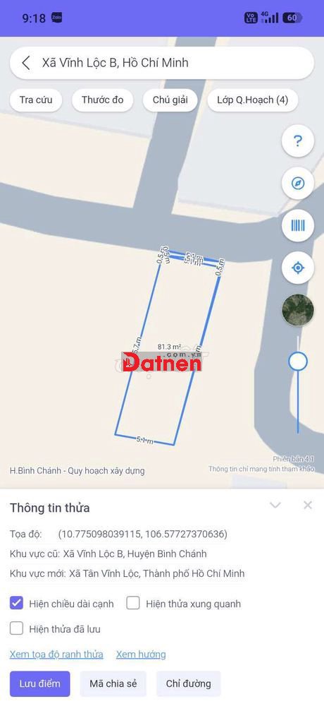 Bán đất thổ cư hẻm xe hơi, đường 1C. DT 5x17=85m