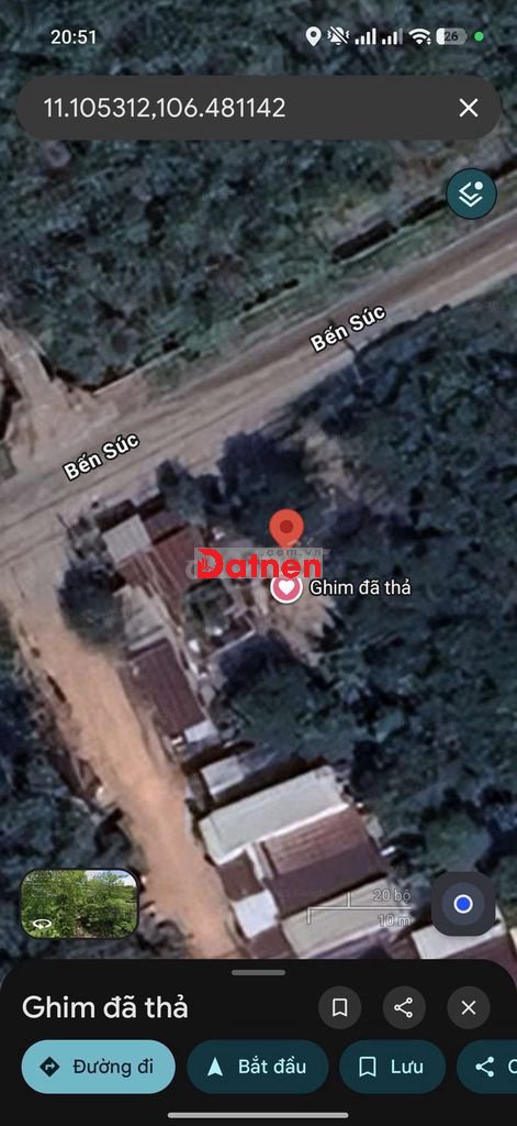 Bán đất mặt tiền đường Bến Súc lên được thổ cư 400m2