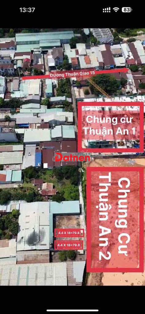 BÁN LÔ ĐẤT THUẬN GIAO 15 ĐỐI DIỆN CHUNG CƯ THUẬN AN