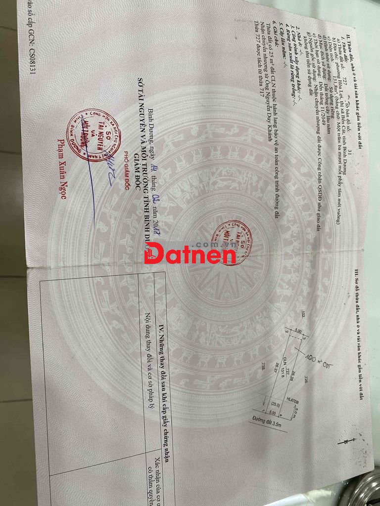 5x26 có 100m thổ cư giáp visip2 giá cực rẻ có hổ trợ bank