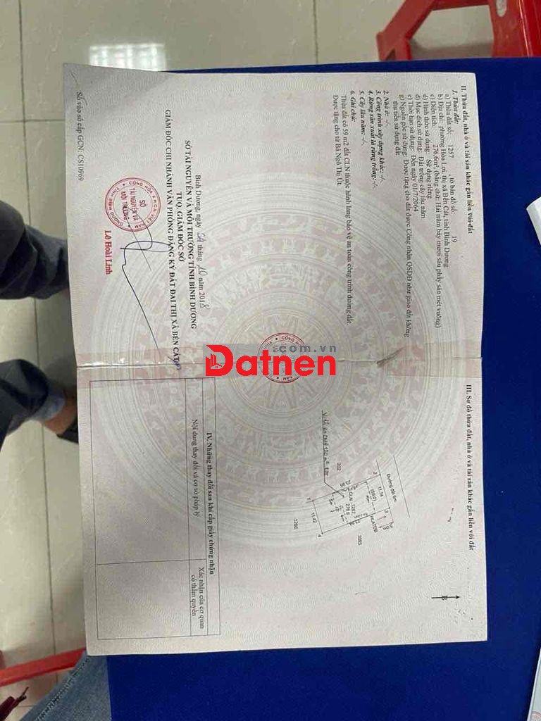 12m ngang đất gần ngã 4 hoà lợi giáp tp mới và visip2 có 120m thổ cư
