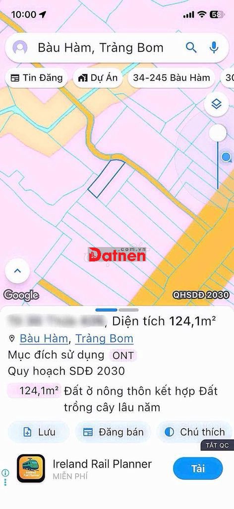 CC BÁN 2 lô liền kề 139m2 - 124m2 - Thổ Cư 100% , Bàu Hàm - Đồng Nai