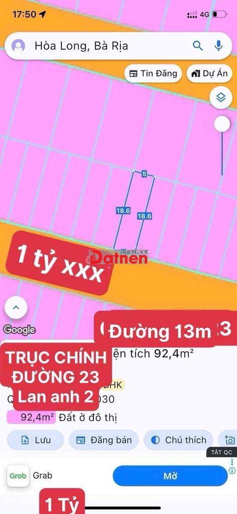Chính Chủ Bán Lô Đất Trục Chính Đường 23 Hoà Long Bà Rịa Bán Nhanh Thá