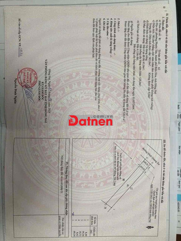 Đất 2 mặt tiền đường Đinh Quang Ân