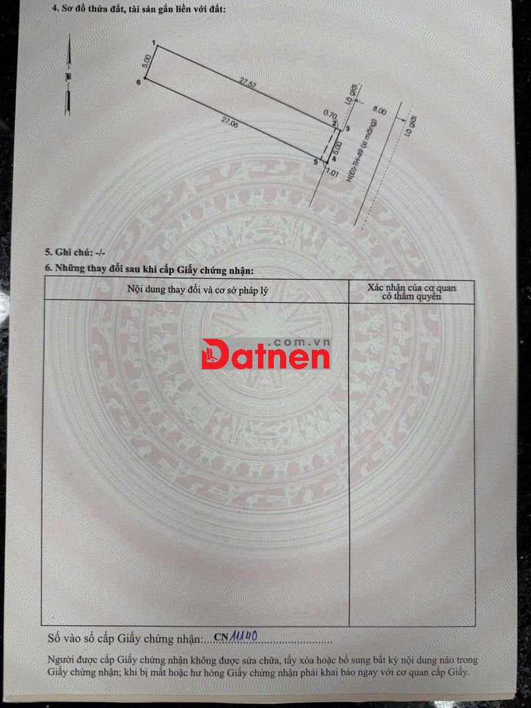 rẻ 2 miếng đất sau trường Trương văn Ngài chợ hóc môn 100m đường 8m