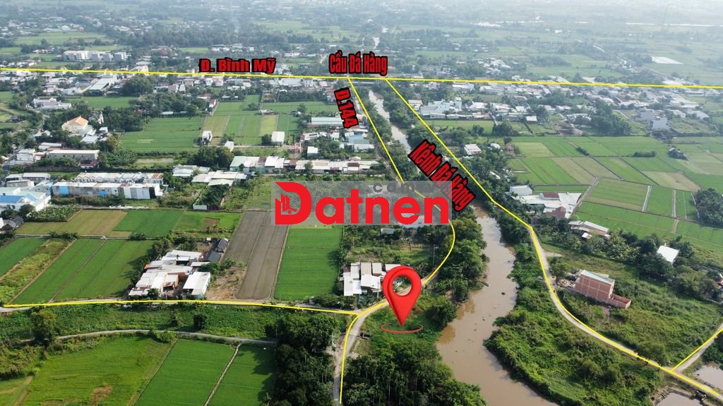 Đất mặt tiền kênh Đá Hàng đường 144 xã Bình Mỹ Củ Chi 457m2 ,166m2 thổ